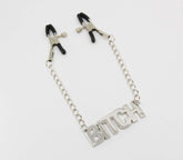 Love In Leather BITCH Words Womens Nipple Clamp Default Title Nipple and Clit Clamps